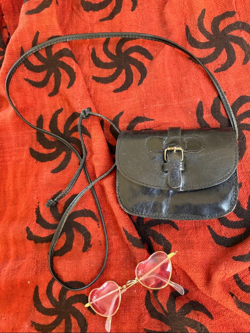 Vintage Grinta Black Leather Mini Purse